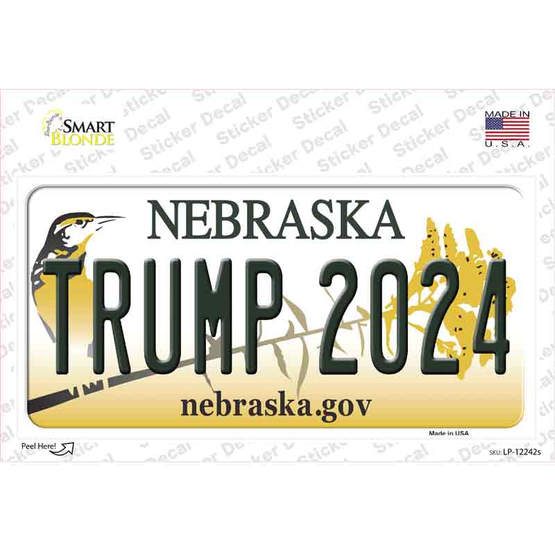 LP-12242s-M Trump 2024 Nebraska Novelty Sticker Decal - Medium