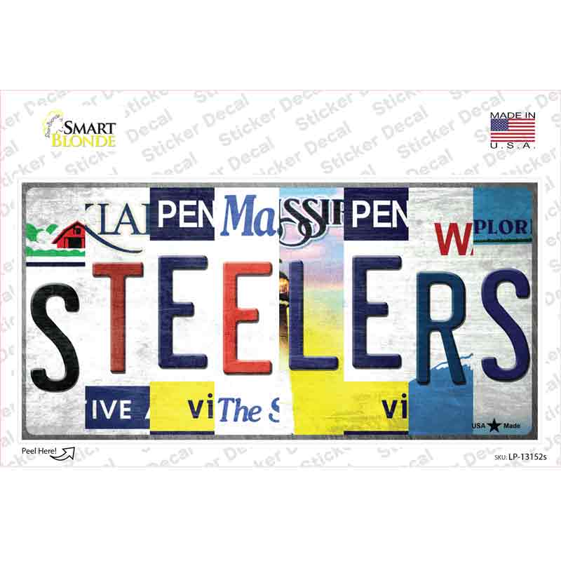 LP-13152s-M Steelers Strip Art Novelty Sticker Decal - Medium