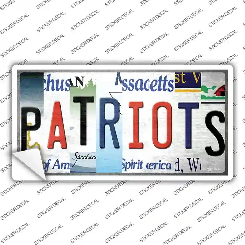 LP-13166s-S Patriots Strip Art Novelty Sticker Decal - Small