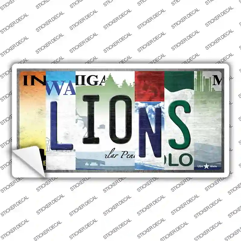 LP-13171s-S Lions Strip Art Novelty Sticker Decal - Small