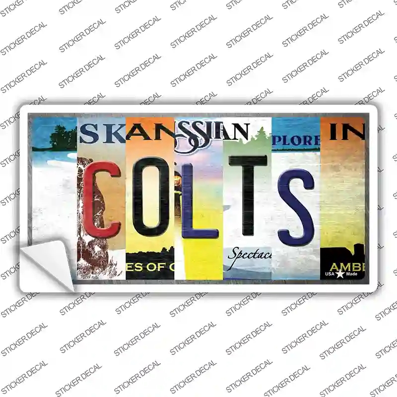 LP-13173s-XL Colts Strip Art Novelty Sticker Decal - Extra Large