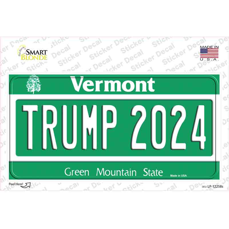 LP-12258s-M Trump 2024 Vermont Novelty Sticker Decal - Medium