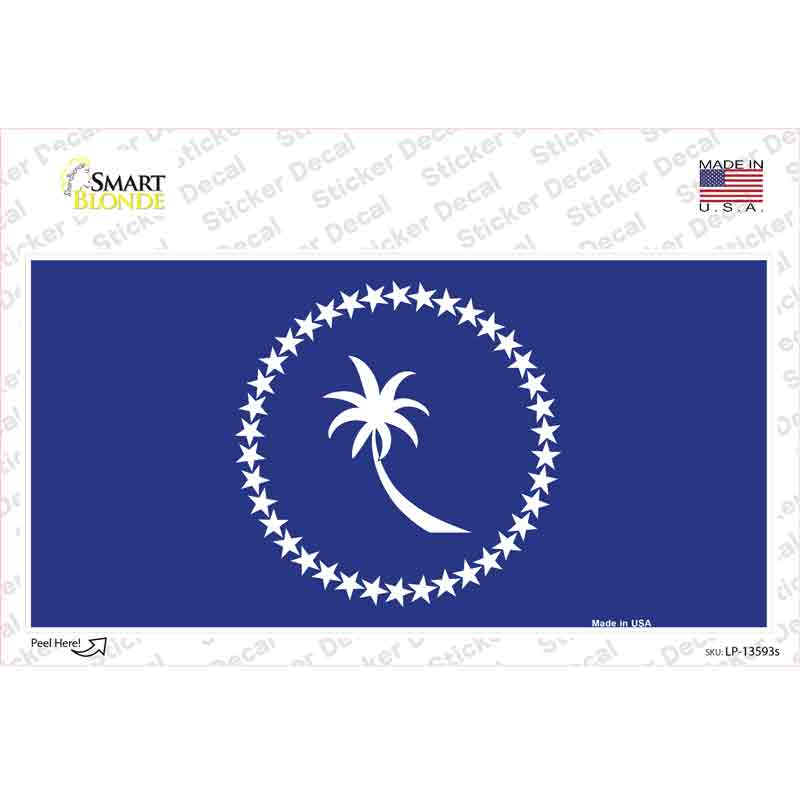 LP-13593s-M Chuuk Island Flag Novelty Sticker Decal - Medium