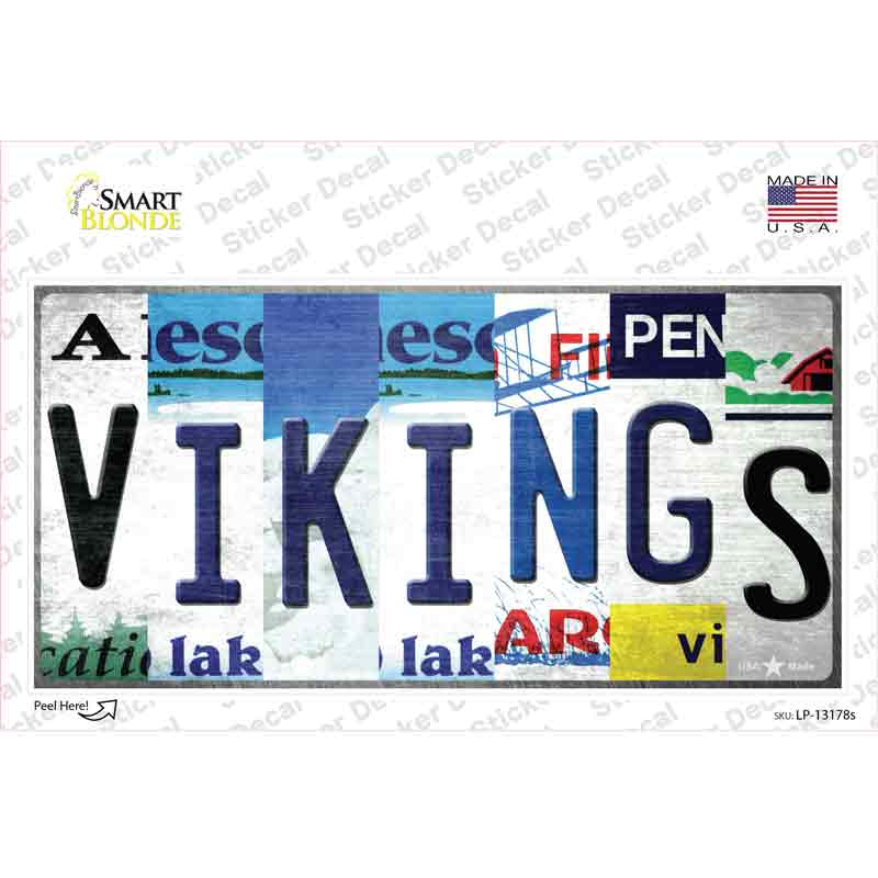 LP-13178s-M Vikings Strip Art Novelty Sticker Decal - Medium