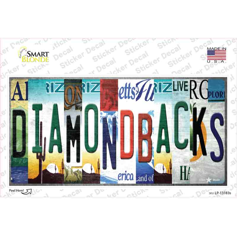 LP-13183s-M Diamondbacks Strip Art Novelty Sticker Decal - Medium