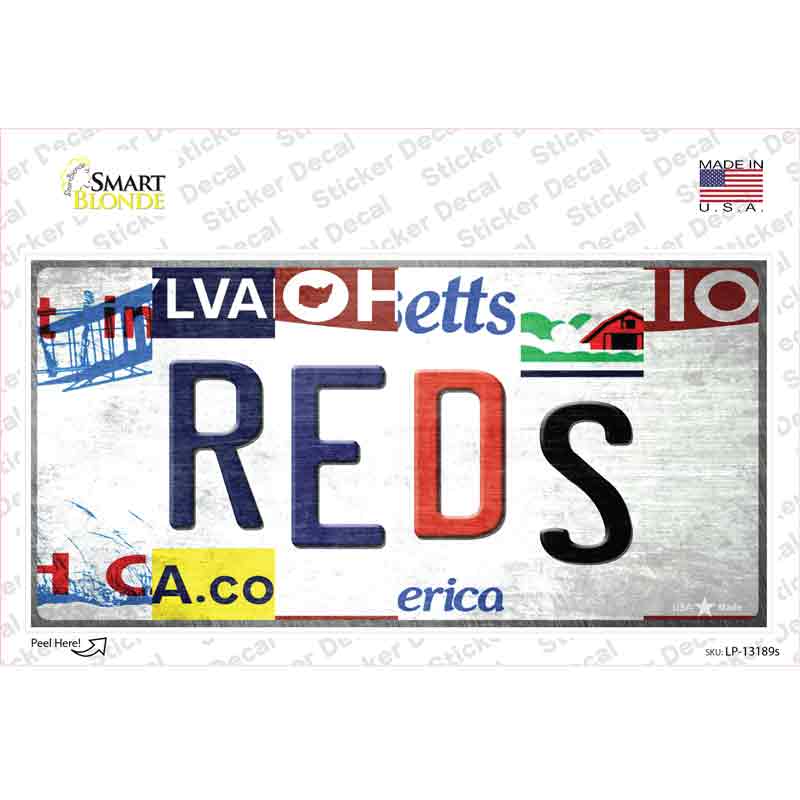 LP-13189s-M Reds Strip Art Novelty Sticker Decal - Medium