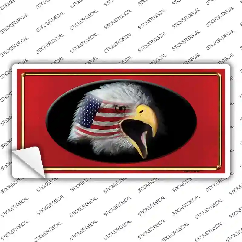 LP-1318s-L American Flag Eagle Red Novelty Sticker Decal - Large