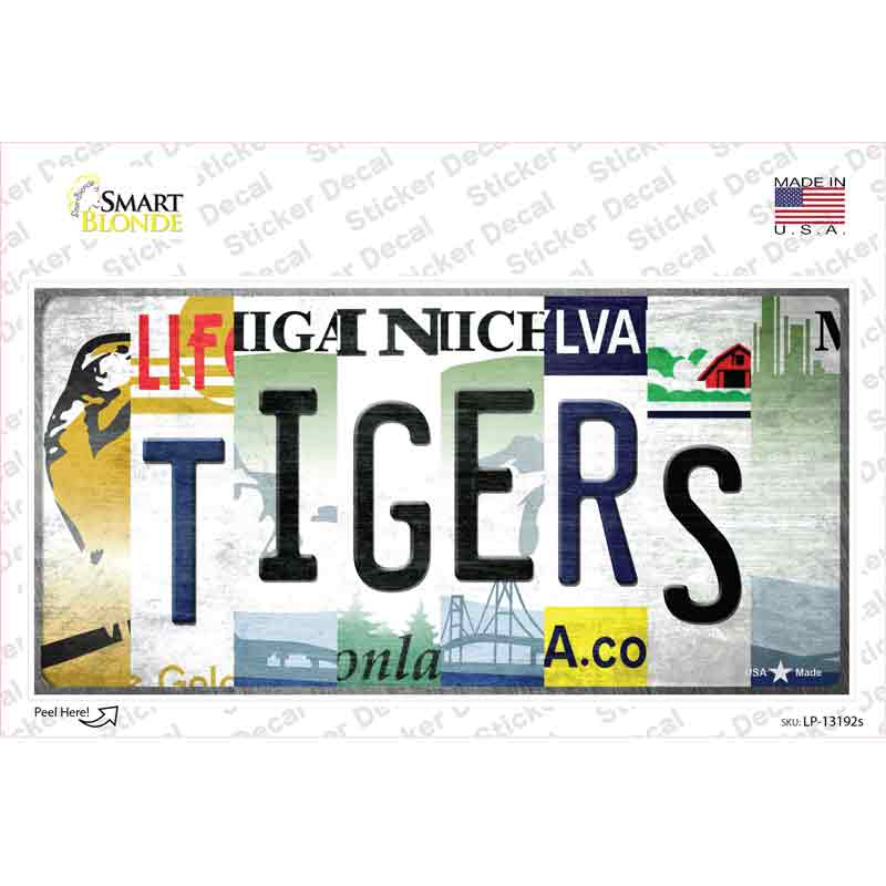 LP-13192s-M Tigers Strip Art Novelty Sticker Decal - Medium