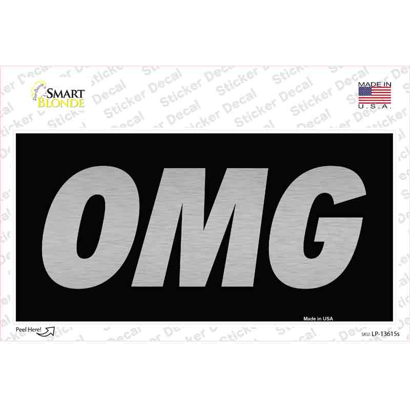 LP-13615s-M OMG Black Novelty Sticker Decal - Medium