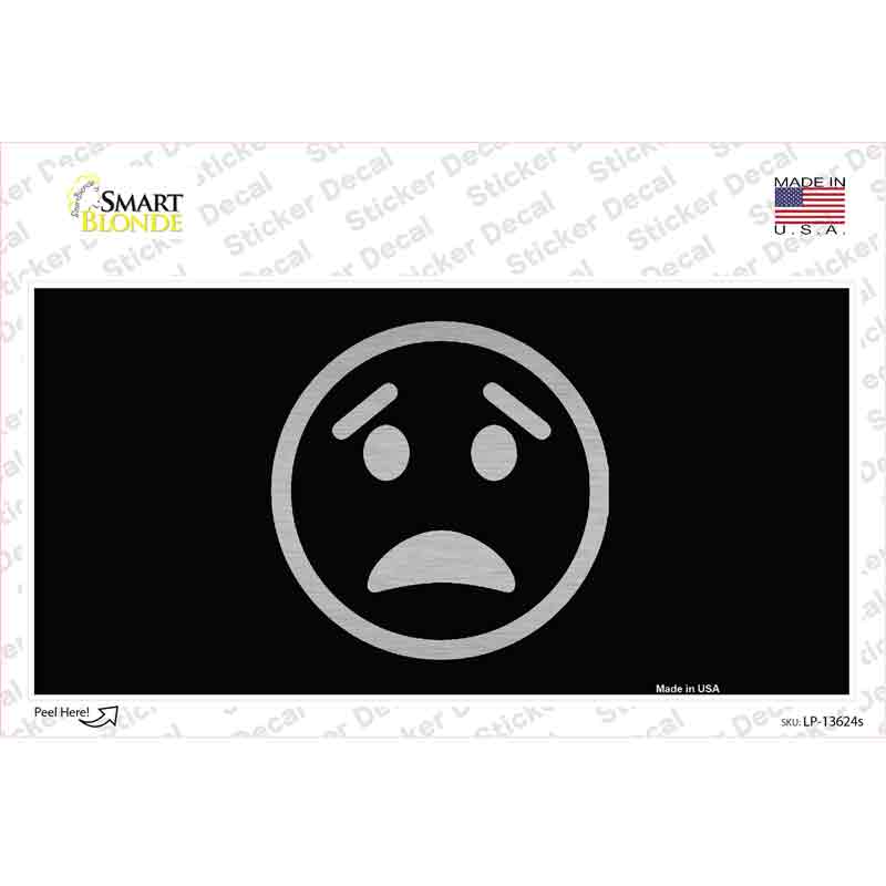 LP-13624s-M Worried Black Novelty Sticker Decal - Medium