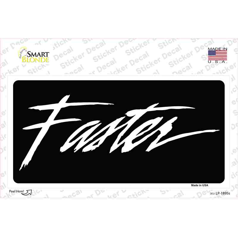 LP-1895s-M Faster Novelty Sticker Decal - Medium