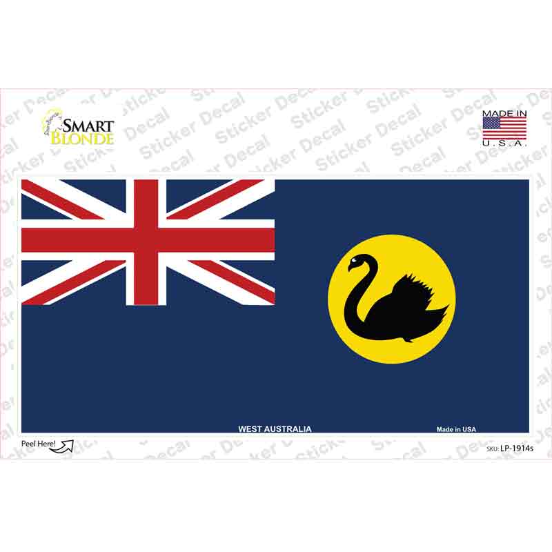 LP-1914s-M West Australia Flag Novelty Sticker Decal - Medium