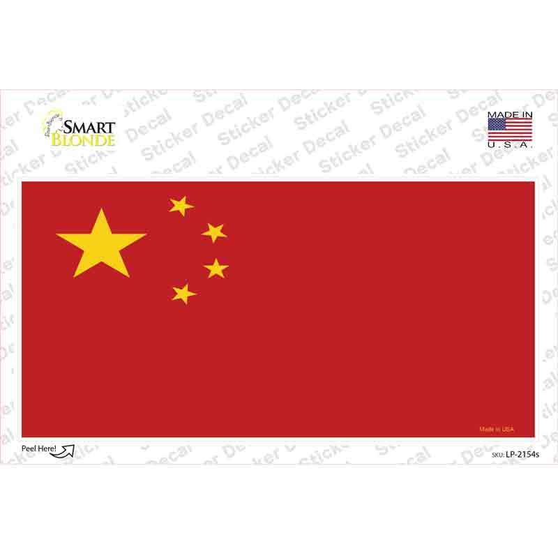 LP-2154s-M China Flag Novelty Sticker Decal - Medium