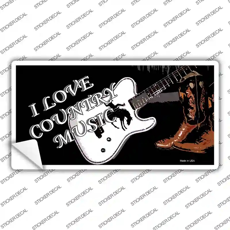 LP-340s-S I Love Country Music Novelty Sticker Decal - Small