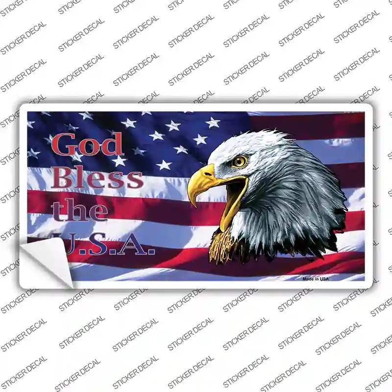 LP-1445s-S God Bless the USA Eagle Novelty Sticker Decal - Small