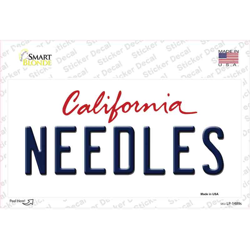 LP-1489s-M Needles California Novelty Sticker Decal - Medium