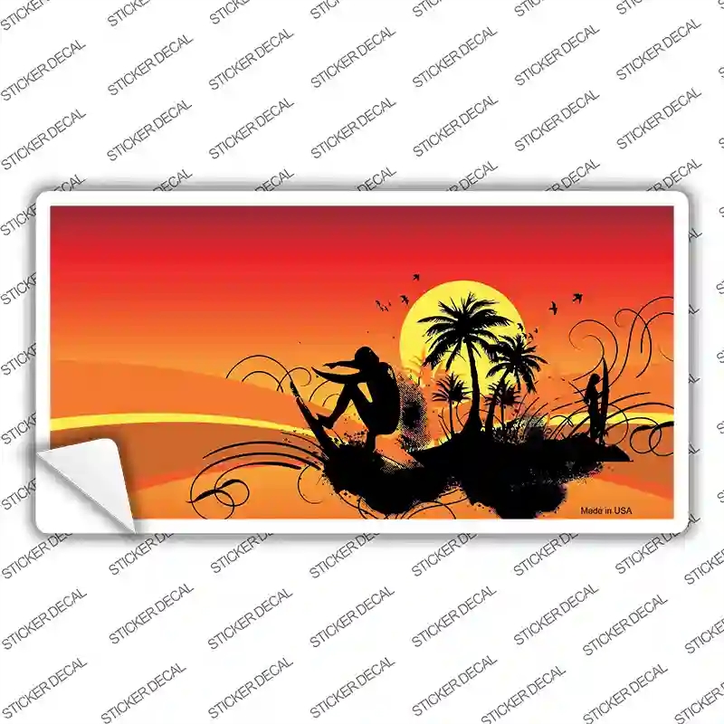LP-2397s-XL Sunset Surfer Novelty Sticker Decal - Extra Large