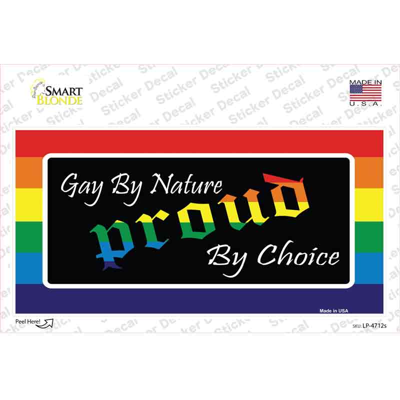 LP-4712s-M Gay by Nature Novelty Sticker Decal - Medium