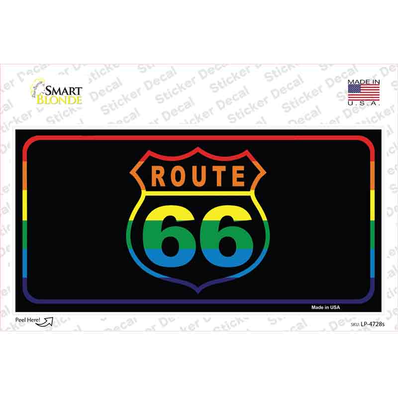 LP-4728s-M Route 66 Rainbow Novelty Sticker Decal - Medium