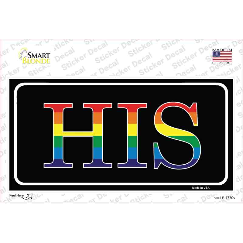 LP-4730s-M His Novelty Sticker Decal - Medium