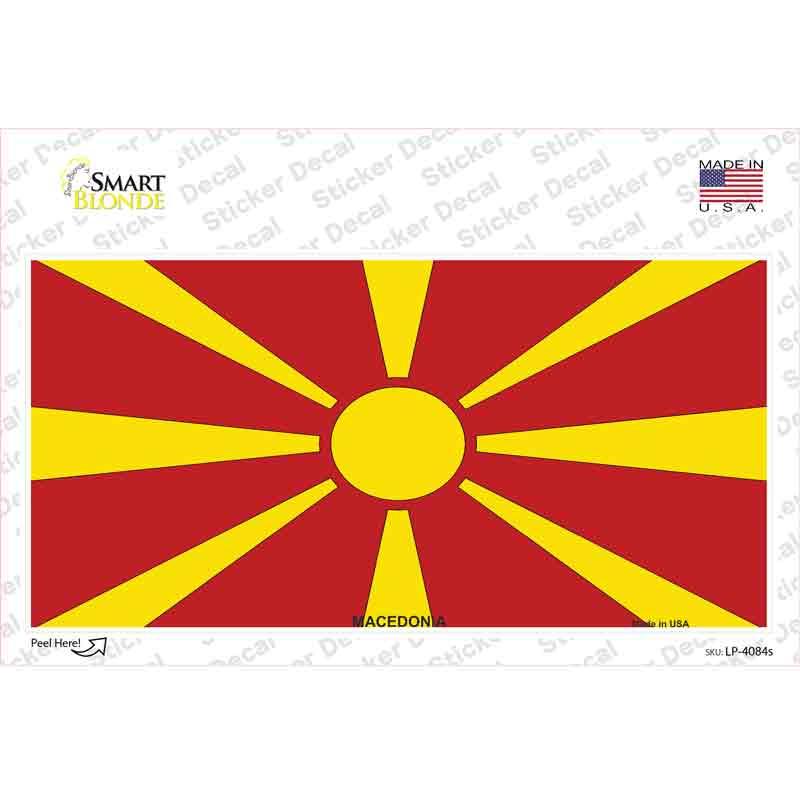 LP-4084s-M Macedonia Flag Novelty Sticker Decal - Medium