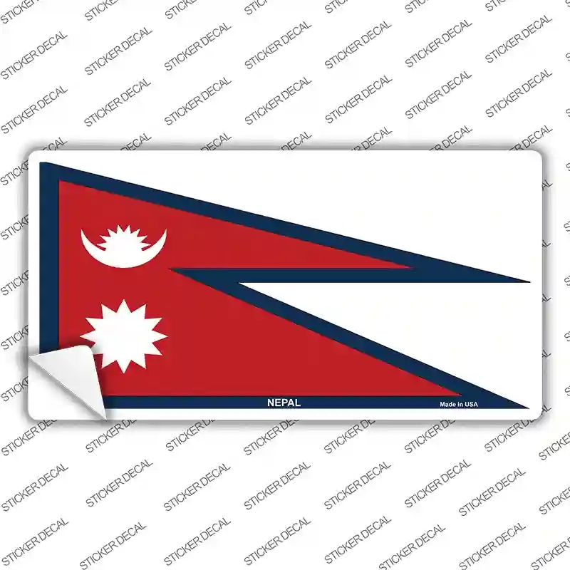 LP-4107s-L Nepal Flag Novelty Sticker Decal - Large