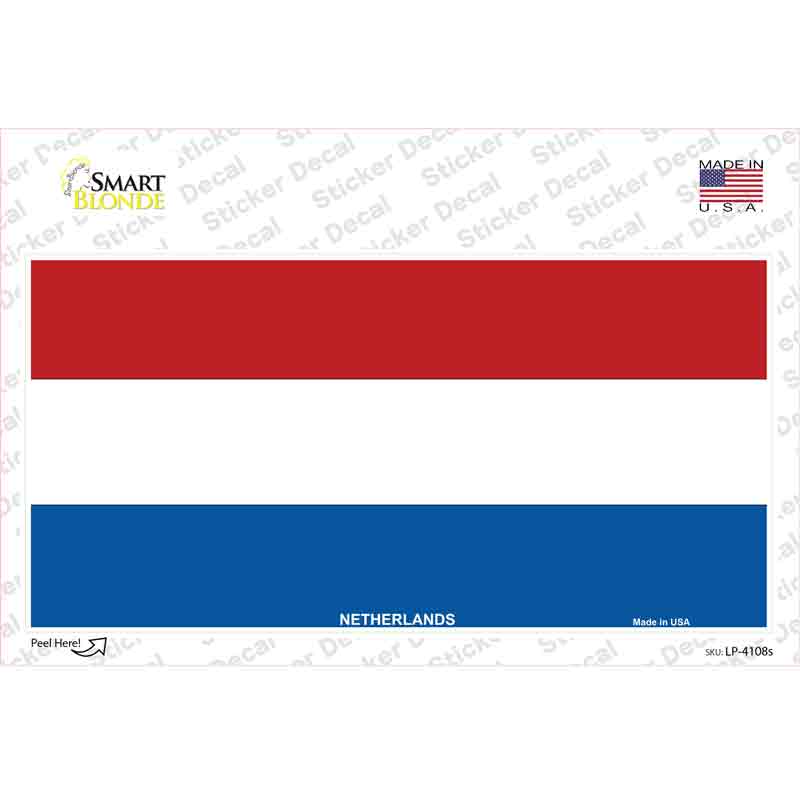 LP-4108s-M Netherlands Flag Novelty Sticker Decal - Medium