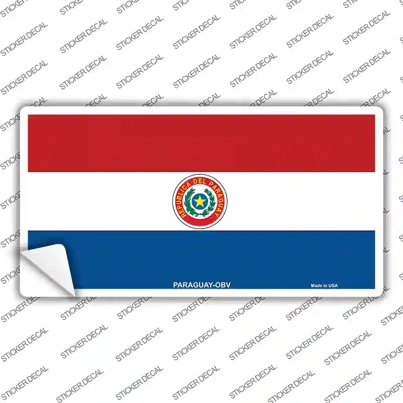LP-4125s-L Paraguay-OBV Flag Novelty Sticker Decal - Large