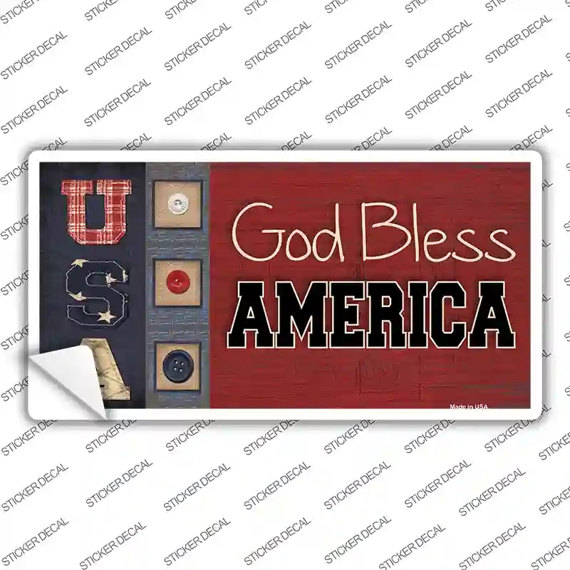 LP-2514s-L God Bless America Quilt Novelty Sticker Decal - Large