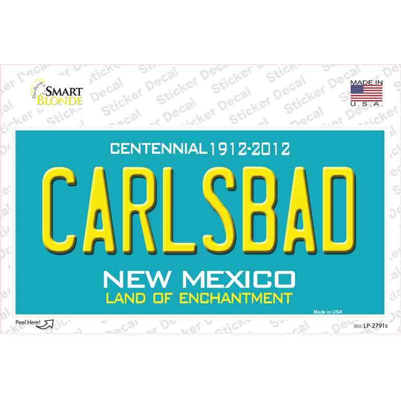 LP-2791s-M Carlsbad   Mexico Teal Novelty Sticker Decal - Medium