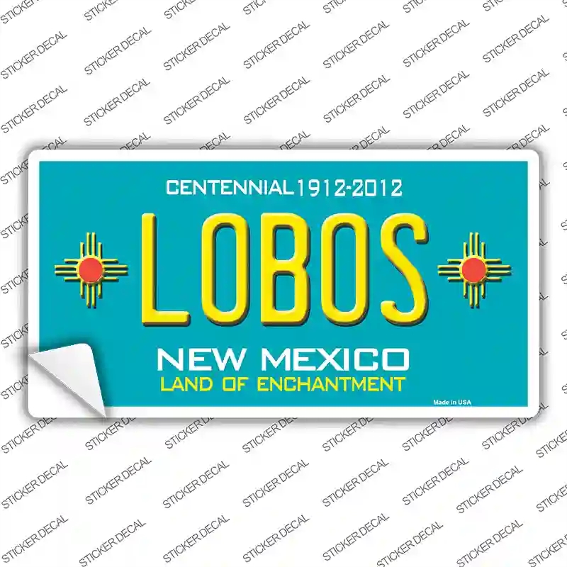 LP-2792s-S Lobos   Mexico Teal Novelty Sticker Decal - Small