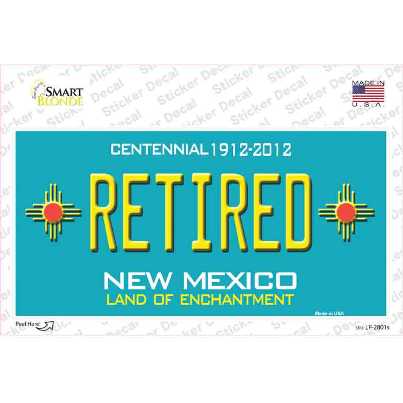 LP-2801s-M Retired   Mexico Teal Novelty Sticker Decal - Medium