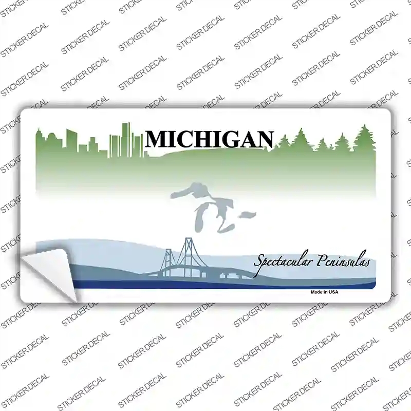 LP-2803s-L Michigan State Blank Novelty Sticker Decal - Large