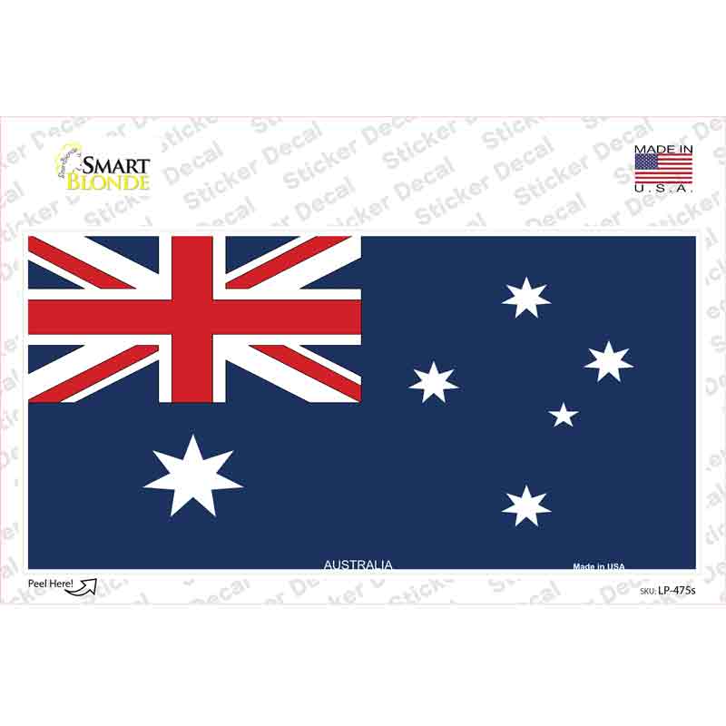 LP-475s-M Australia Flag Novelty Sticker Decal - Medium