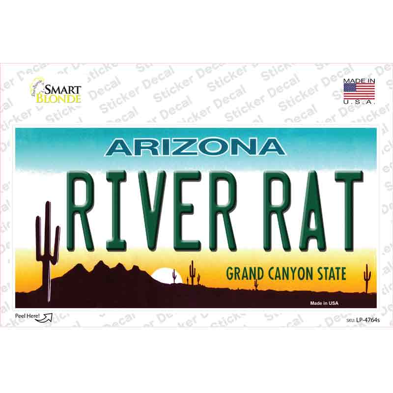 LP-4764s-M River Rat Arizona Novelty Sticker Decal - Medium