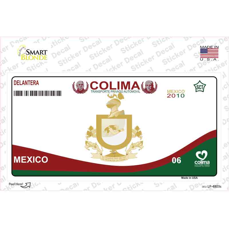 LP-4803s-M Colima Mexico Novelty Sticker Decal - Medium