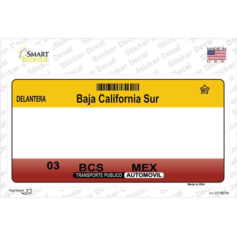 LP-4814s-M Baja California Sur Novelty Sticker Decal - Medium