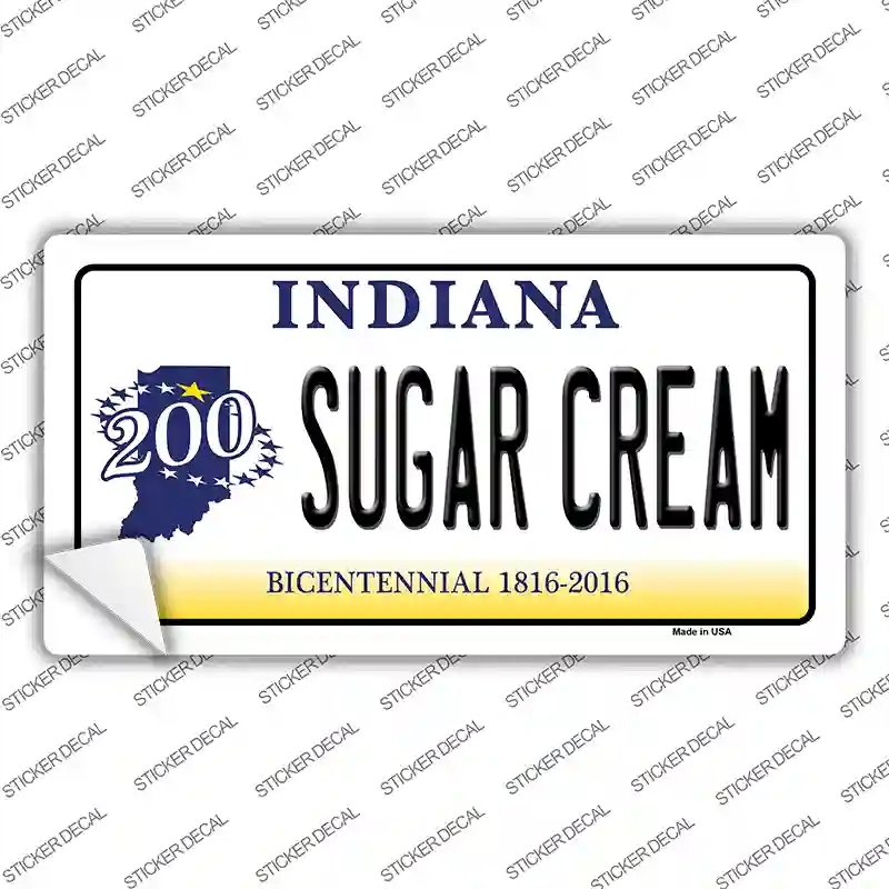 LP-6372s-L Sugar Cream Indiana Novelty Sticker Decal - Large
