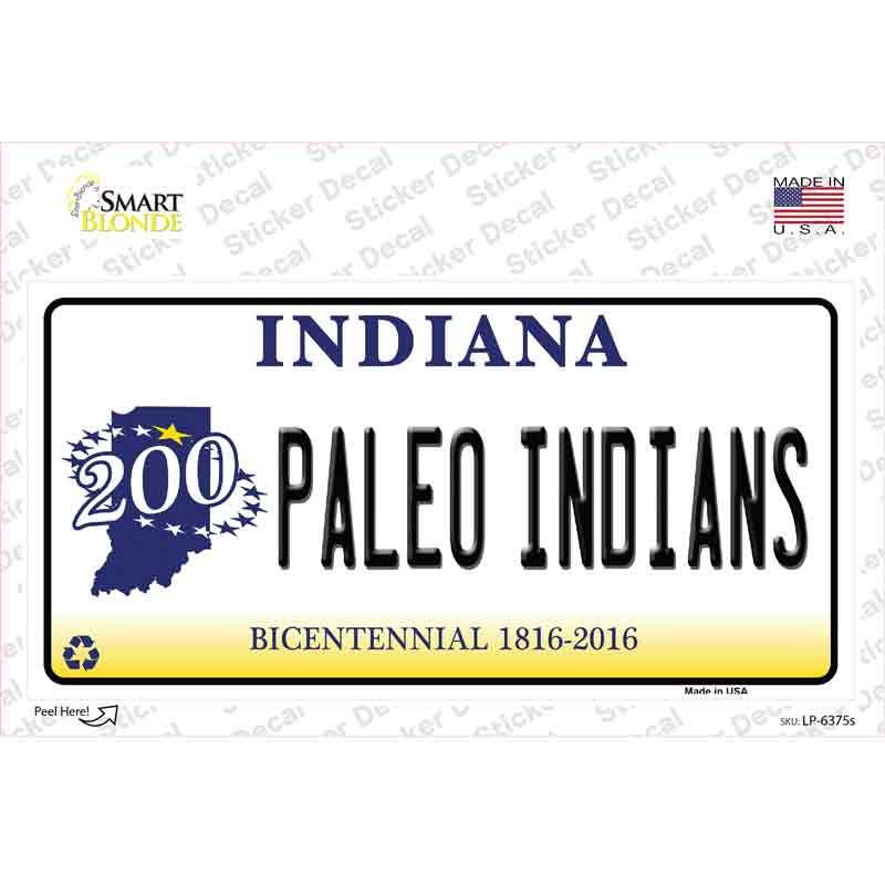 LP-6375s-M Paleo Indians Indiana Novelty Sticker Decal - Medium