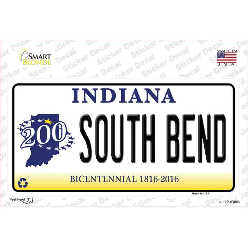 LP-6380s-M South Bend Indiana Novelty Sticker Decal - Medium