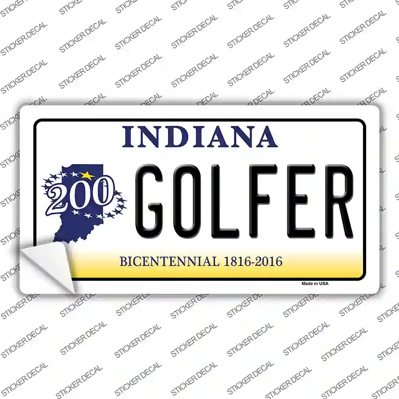LP-6387s-L Golfer Indiana Novelty Sticker Decal - Large