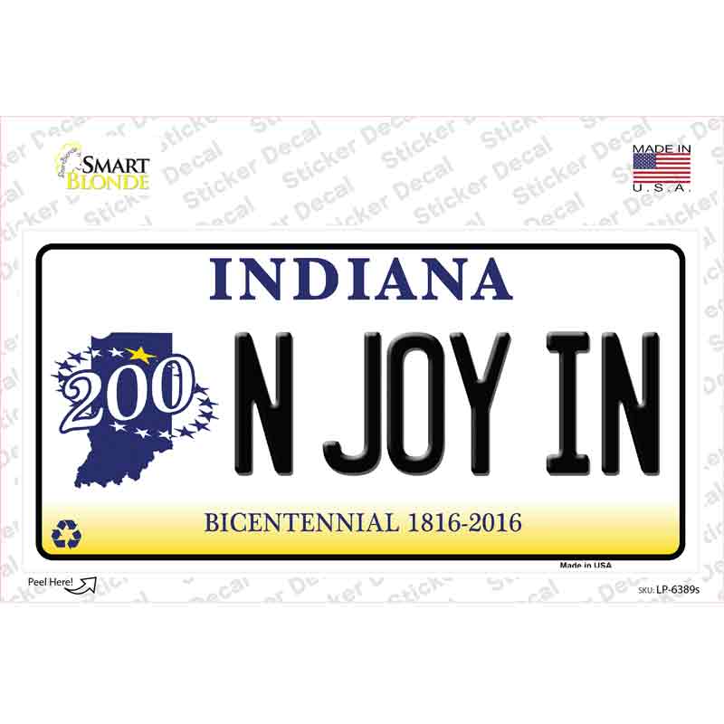LP-6389s-M N Joy Indiana Novelty Sticker Decal - Medium