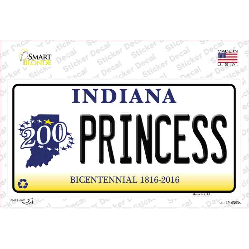 LP-6393s-M Princess Indiana Novelty Sticker Decal - Medium