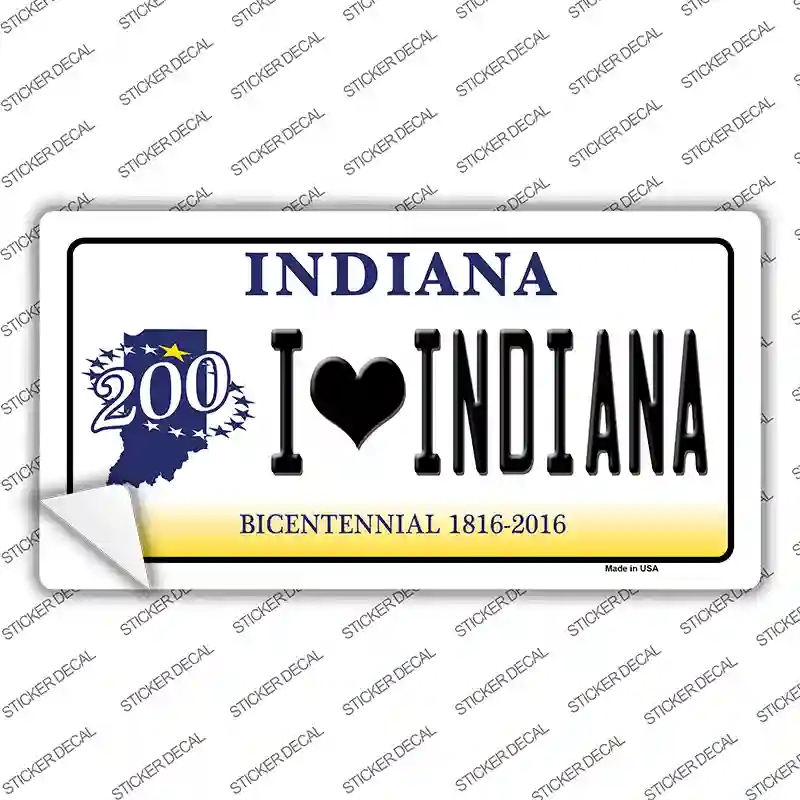 LP-6395s-S I Love Indiana Novelty Sticker Decal - Small