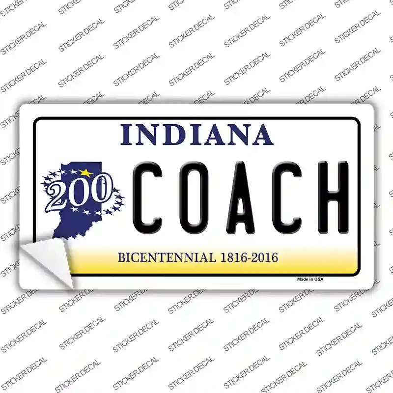 LP-6408s-S Coach Indiana Novelty Sticker Decal - Small