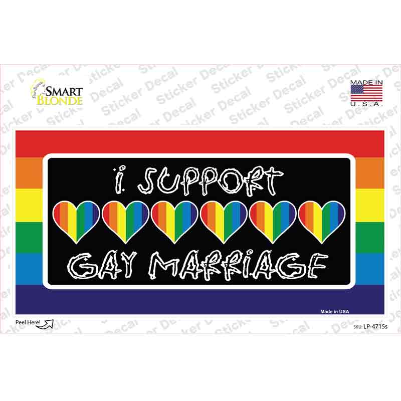 LP-4715s-M Support Gay Marriage Novelty Sticker Decal - Medium
