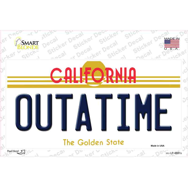 LP-4881s-M California Outtatime Novelty Sticker Decal - Medium