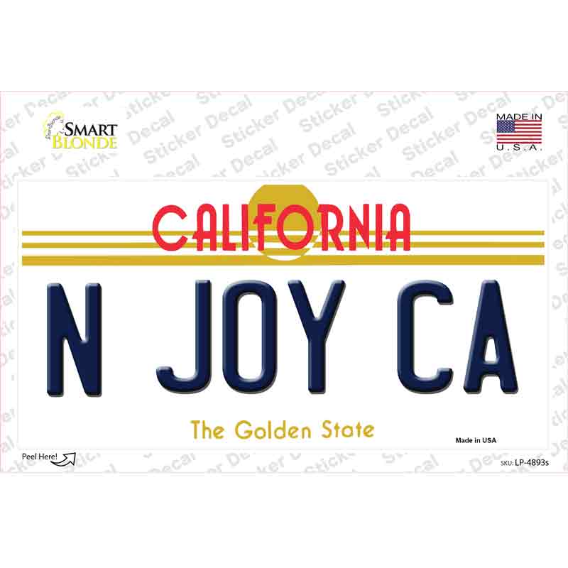 LP-4893s-M N Joy Ca California Novelty Sticker Decal - Medium