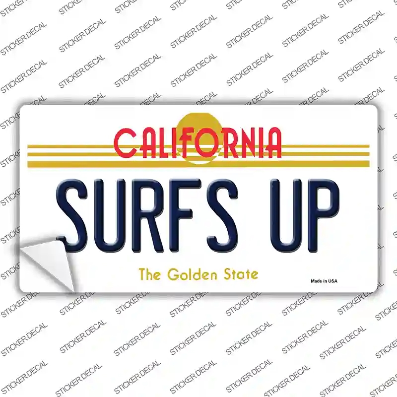 LP-4903s-L Surfs Up California Novelty Sticker Decal - Large