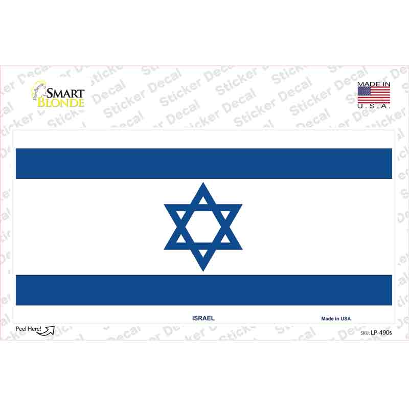 LP-490s-M Israel Flag Novelty Sticker Decal - Medium
